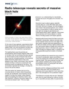 Radio telescope reveals secrets of massive black hole