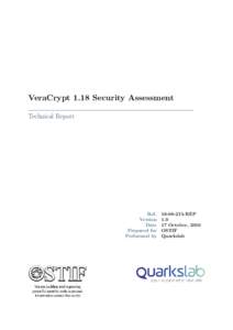 VeraCrypt 1.18 Security Assessment Technical Report Ref. Version Date