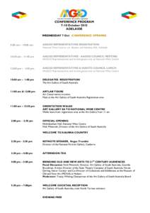 CONFERENCE PROGRAM 7-10 October 2015 ADELAIDE WEDNESDAY 7 Oct CONFERENCE OPENING 9:00 am – 10:00 am