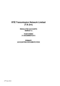 RTÉ Transmission Network Limited (T/A 2rn) REGULATED ACCOUNTS MARKET A YEAR ENDED 31 DECEMBER 2013