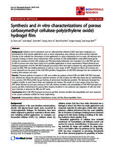 Synthesis and in vitro characterizations of porous carboxymethyl cellulose-poly(ethylene oxide) hydrogel film