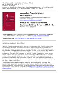 This article was downloaded by: [University of York] On: 26 September 2013, At: 23:01 Publisher: Routledge Informa Ltd Registered in England and Wales Registered Number: [removed]Registered office: Mortimer House, 37-41 M