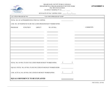 Clear Form  Import Data MIAMI-DADE COUNTY PUBLIC SCHOOLS DEPARTMENTAL/PROGRAM BUDGET REVIEW FORM