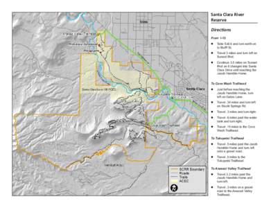 Santa Clara River Reserve Directions From I-15 zz Take Exit 6 and turn north on