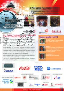 Co-organisers  Organiser The leading corporate social responsibility conference in Asia for professionals