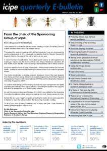icipe quarterly e-bulletin Volume 4, Issues No. 3/4, 2014 In this issue  From the chair of the Sponsoring