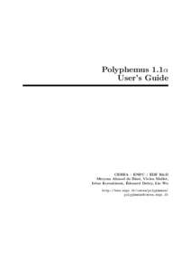 Polyphemus 1.1α User’s Guide CEREA – ENPC / EDF R&D Meryem Ahmed de Biasi, Vivien Mallet, ´
