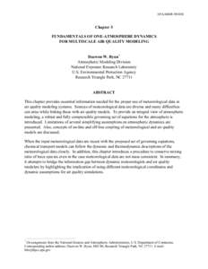 EPA/600/R[removed]Chapter 5 FUNDAMENTALS OF ONE-ATMOSPHERE DYNAMICS FOR MULTISCALE AIR QUALITY MODELING