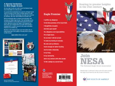 A Special Invitation to New Eagle Scouts Soaring to greater heights in the 21st century