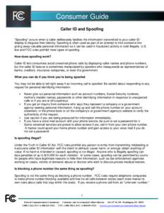 Consumer Guide Caller ID and Spoofing 