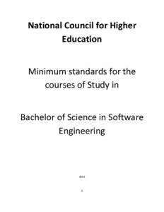 National	
  Council	
  for	
  Higher	
   Education	
   	
   Minimum	
  standards	
  for	
  the	
   courses	
  of	
  Study	
  in	
   	
  