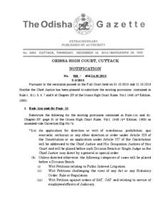 ORISSA HIGH COURT, CUTTACK NOTIFICATION No[removed]dtd[removed]X[removed]