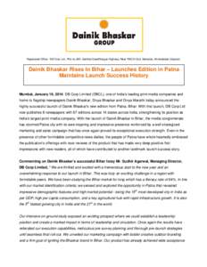 Microsoft Word - Press Release-Bihar Launch of Dainik Bhaskar