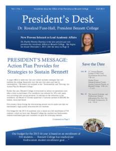 N  Vol. 1 No. 1 Newsletter from the Office of the President at Bennett College
