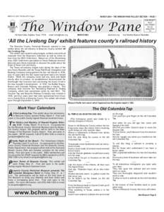 MARCH 23, 2004 THE BULLETIN Page 5  MARCH 2004 ~ THE WINDOW PANE PULLOUT SECTION ~ PAGE 1 The Window Pane