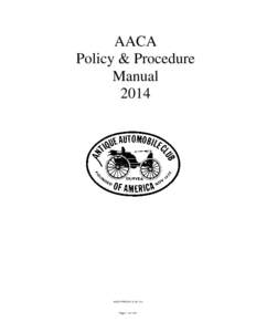 AACA Policy & Procedure Manual[removed]AACA PPM[removed])