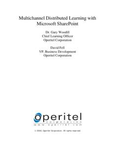 Microsoft Word - Multichannel Learning with SharePoint.doc