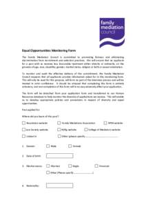Equal	
  Opportunities	
  Monitoring	
  Form	
    	
    