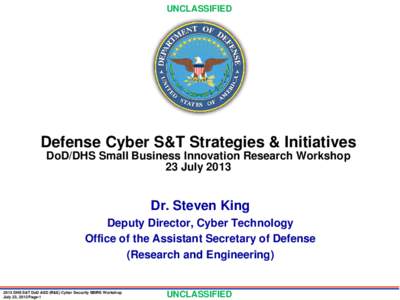 An Overview of DoD Cyber S&T