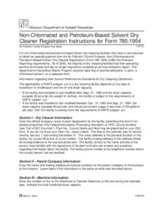 Non-Chlorinated and Petroleum-Based Solvent Dry Cleaner Registration Instructions for FormAir Pollution Control Program fact sheet