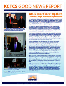 KCTCS GOOD NEWS REPORT APRIL 2015 HIGHER EDUCATION BEGINS HERE  WKCTC Named One of Top Three