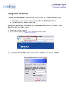 Microsoft Word - TP-Link 8840 ADSL and ADSL2+ Set up guide.doc