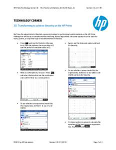 HP Prime Technology Corner 30  The Practice of Statistics for the AP Exam, 5e Section 12-2, P. 781