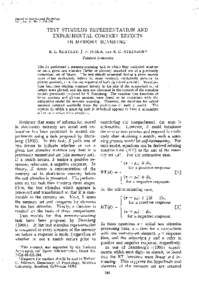 Journal of Experimental Psychology 1971, Vol. 8 / , No. 2, [removed]TEST STIMULUS REPRESENTATION AND EXPERIMENTAL CONTEXT EFFECTS IN MEMORY SCANNING 1