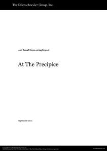 The Dilenschneider Group, Inc.  41st Trend/Forecasting Report At The Precipice