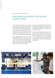 Best of BachelorBERNER FACHHOCHSCHULE BFH Departement Architektur, Holz und Bau Burgdorf (AHB)