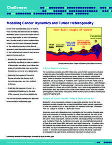 Challenges FOR CONTROL RESEARCH Modeling Cancer Dynamics and Tumor Heterogeneity Cancer is the second leading cause of death in most countries, both advanced and developing.