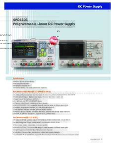 DC Power Supply  SPD3303 Programmable Linear DC Power Supply  Application
