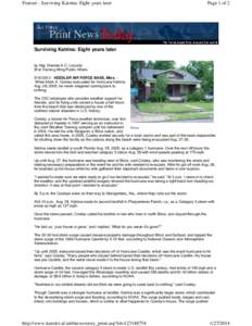 Feature - Surviving Katrina: Eight years later  Page 1 of 2 Surviving Katrina: Eight years later by Maj. Marnee A.C. Losurdo