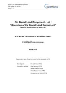 Gio-GL Lot1, GMES Initial Operations Date Issued: Issue: I1.10 Gio Global Land Component - Lot I ”Operation of the Global Land Component”
