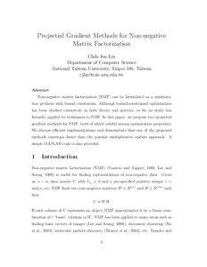 Projected Gradient Methods for Non-negative Matrix Factorization Chih-Jen Lin
