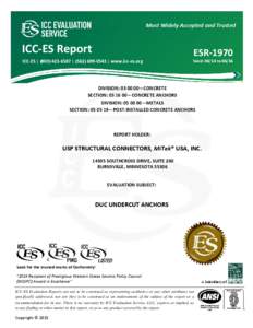 Most Widely Accepted and Trusted  0    ICC‐ES Report 