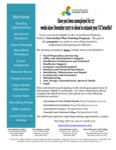 Services Training Opportunities Job Search Assistance