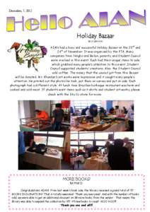 December, 7, 2012  Holiday Bazaar
