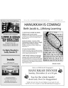For all your Hanukkah gift ideas...  Vol. 25- No. 2 november/december[removed]january 2009 kislev, tevet 5769
