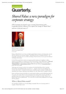 Shared Value: a new paradigm for corporate strategy | SVA Consulting Quarterly[removed]:37 pm Shared Value: a new paradigm for corporate strategy