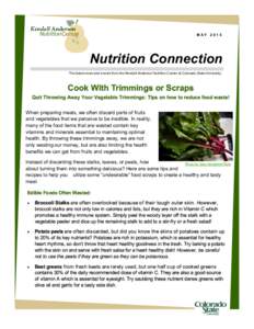 MAYNutrition Connection The latest news and events from the Kendall Anderson Nutrition Center at Colorado State University  Cook With Trimmings or Scraps