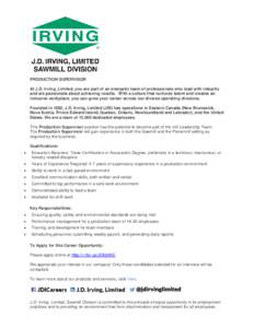 Forestry Jobs in Canada - J.D. Irving, Limited