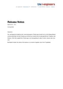 Release Notes Client 9.5.0 – Mai 2018 Disclaimer Die nachfolgende Aufstellung der versionsbezogenen Änderungen bezieht sich auf die Basissoftware