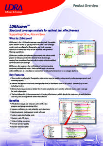 Product Overview Software Technology LDRAcover™  Structural coverage analysis for optimal test effectiveness