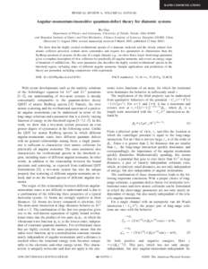 RAPID COMMUNICATIONS  PHYSICAL REVIEW A, VOLUME 64, 010701共R兲 Angular-momentum-insensitive quantum-defect theory for diatomic systems Bo Gao