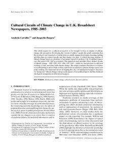 Cultural Circuits of Climate Change in U.K. Broadsheet Newspapers, 1985–2003