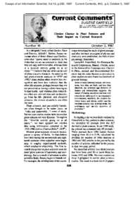 Essays of an Information Scientist, Vol:10, p.282, 1987  Current Contents, #40, p.3, October 5, 1987 EUGENE GARFIELD INSTITUTE