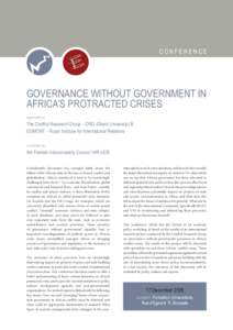 Conference  Governance without Government in Africa’s Protracted Crises organized by