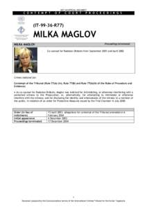 CONTEMPT OF COURT PROCEEDINGS - MILKA MAGLOV