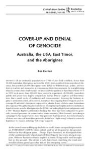 Cr itical Asian Studies Kiernan/Cover-up and Denial of Genocide 34: [removed]) , [removed]COVE R-UP AN D DE N I AL